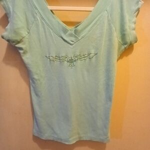 Harley-Davidson Green Fitted Cap Sleeve Tee